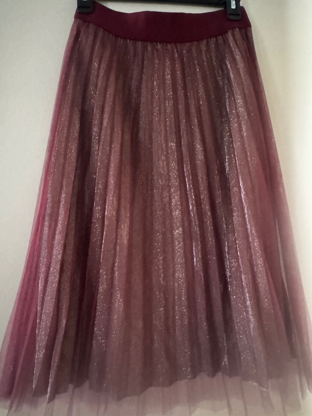 Sparkly tuille burgundy skirt